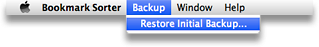 Backup Menu